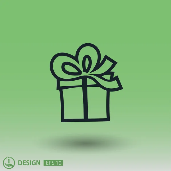 Pictografía del icono del concepto de regalo — Vector de stock