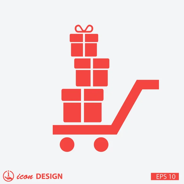 Pictograph of gift concept icon — Stock Vector