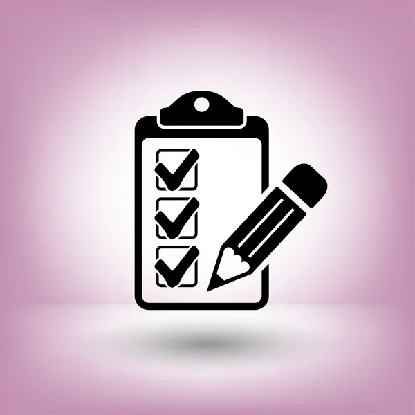 Pittogramma dell'icona del concetto di checklist — Vettoriale Stock