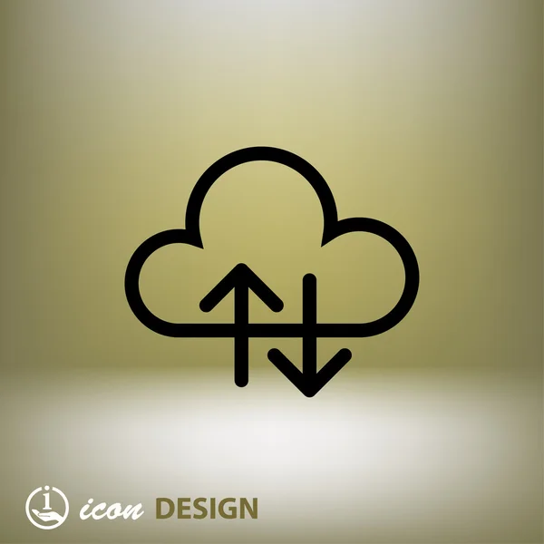 Botão de ícone de nuvem — Vetor de Stock