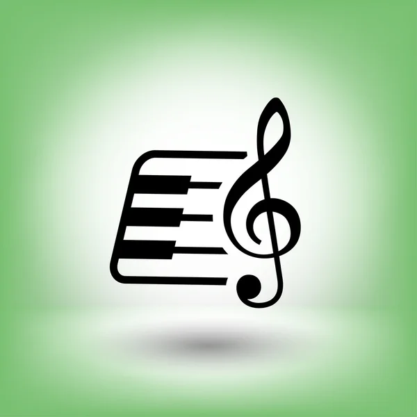 Ikona ikony klávesy a klávesové hudby — Stockový vektor
