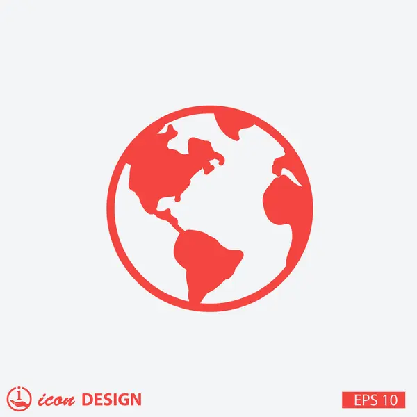 Pittogramma dell'icona del concetto di globo — Vettoriale Stock