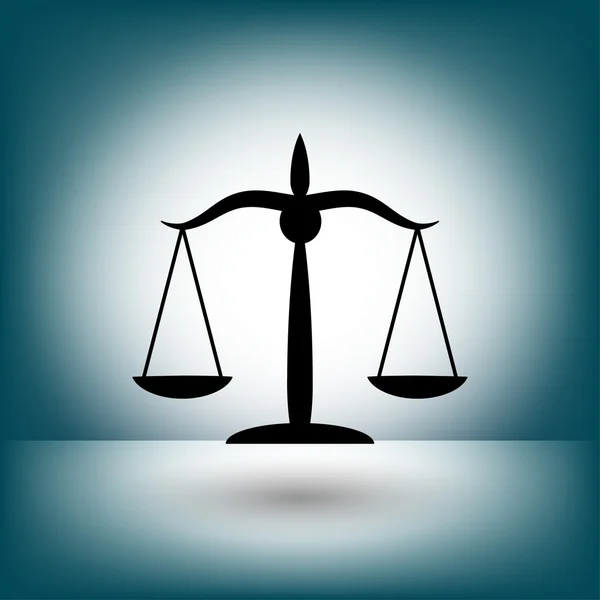 Pictograph of justice scales concept icon — Stock Vector