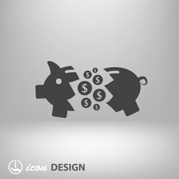 Pictogramme de l'icône concpet de la tirelire — Image vectorielle
