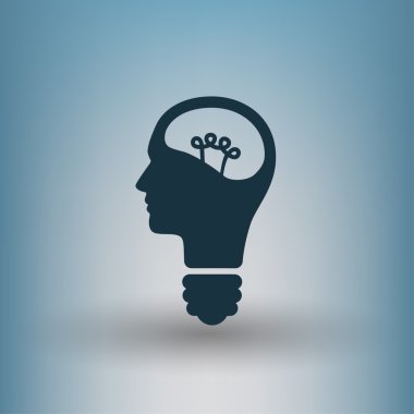 Ekibimizi ampul ve kafa kavramı simgesinin