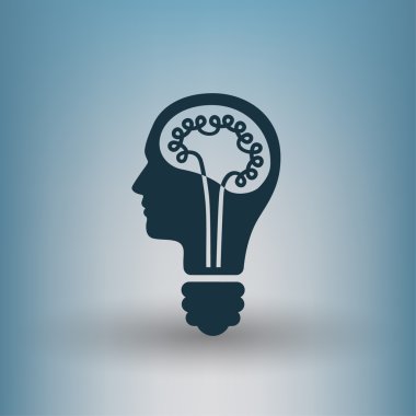 Ekibimizi ampul ve kafa kavramı simgesinin