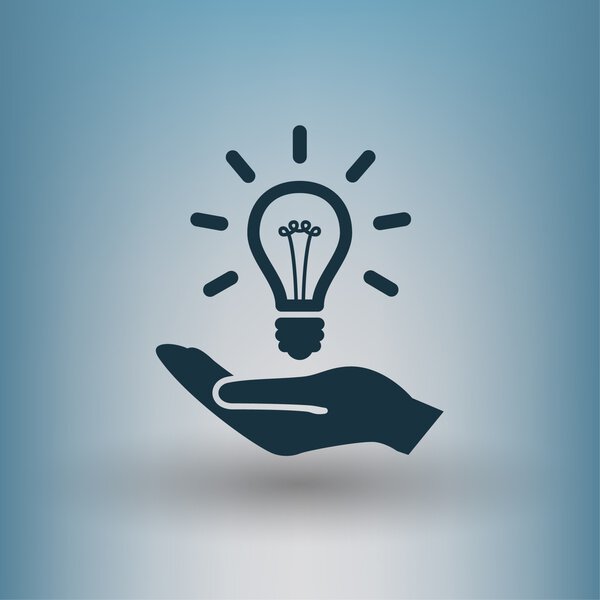 Pictograph of light bulb concept icon