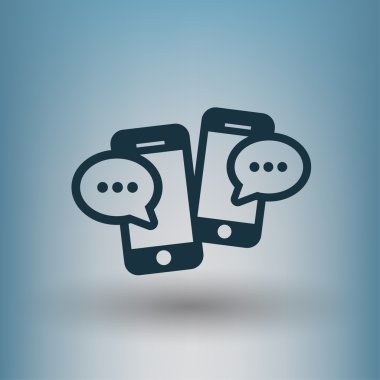 Ekibimizi mesaj veya smartphone kavramı simge sohbet