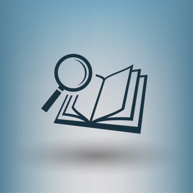 Ekibimizi kitap ve büyüteç cam kavramı simgesinin