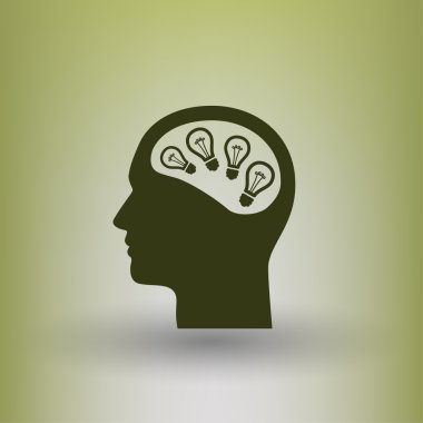 Ekibimizi ampul ve kafa kavramı simgesinin