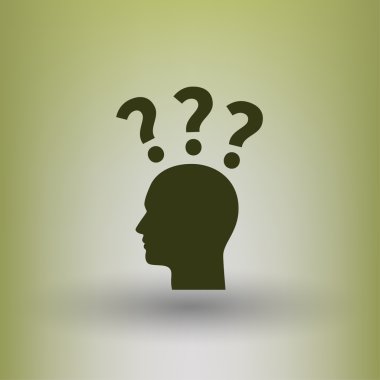 Soru işareti ve adam ikon resim