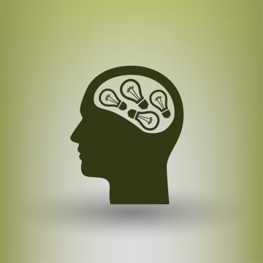 Ekibimizi ampul ve kafa kavramı simgesinin