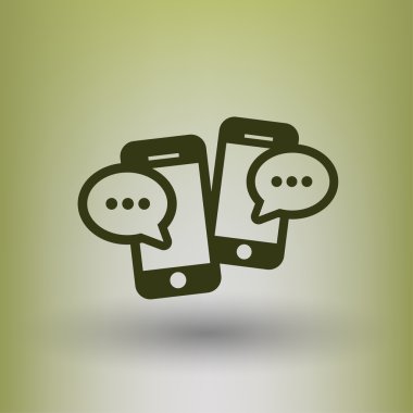 Ekibimizi mesaj veya smartphone kavramı simge sohbet