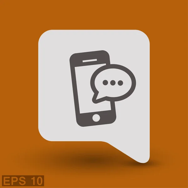 Ikona zprávy nebo chat na smartphone koncept ikonu — Stockový vektor
