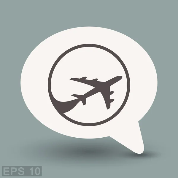 비행기 개념 아이콘의 상형 — 스톡 벡터