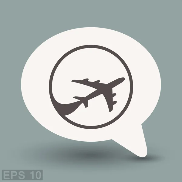 Pictografía del icono del concepto de avión — Vector de stock