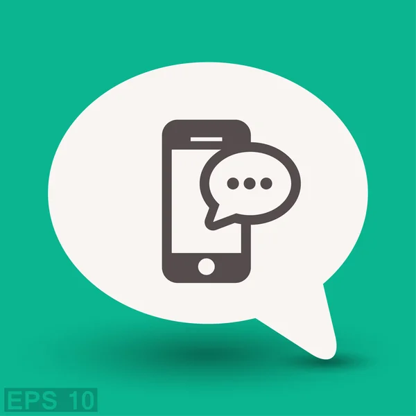 Pictograma de mensagem ou chat no ícone de conceito de smartphone — Vetor de Stock