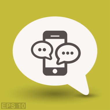 Ekibimizi mesaj veya smartphone kavramı simge sohbet