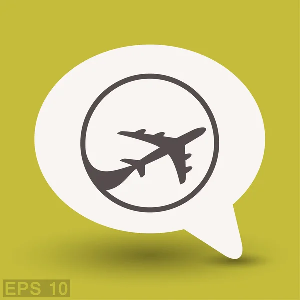 Pictografía del icono del concepto de avión — Vector de stock