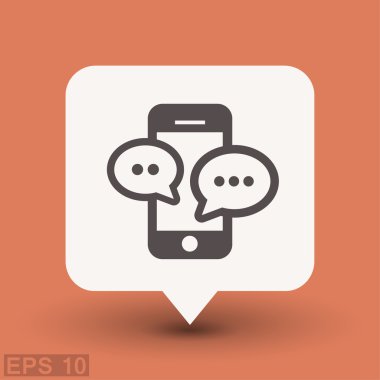 Ekibimizi mesaj veya smartphone kavramı simge sohbet