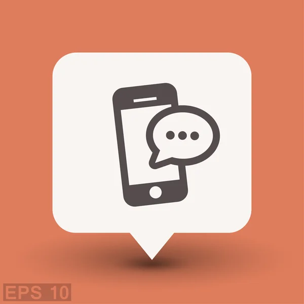 Pictograph van bericht of chat op smartphone concept pictogram — Stockvector