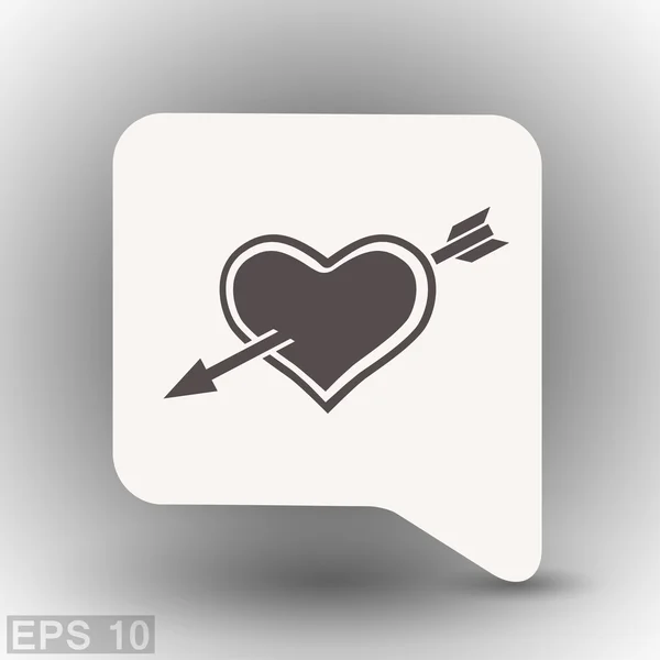 Εικονόγραμμα της καρδιάς με εικονίδιο βέλους έννοια — Διανυσματικό Αρχείο