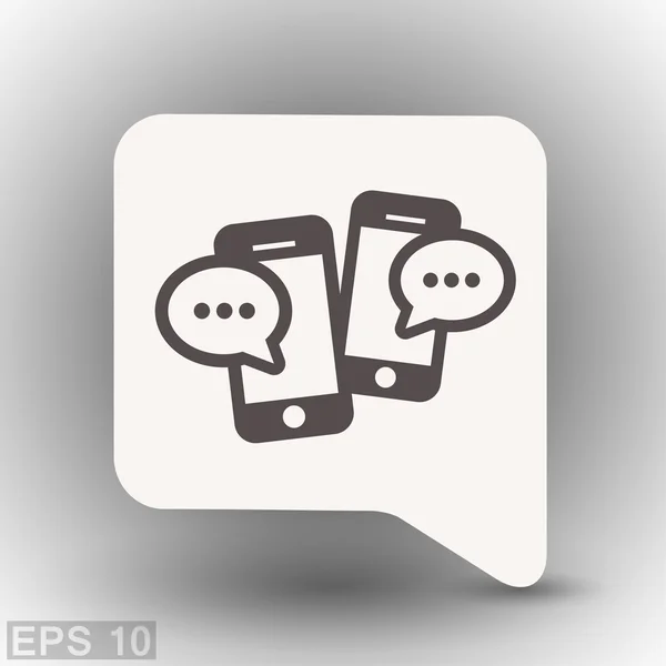 Pittogramma del messaggio o della chat sull'icona del concetto di smartphone — Vettoriale Stock