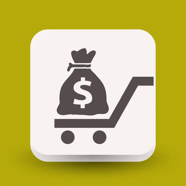 Pictografía del icono del concepto de dinero — Vector de stock