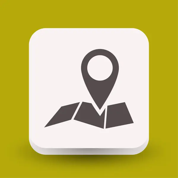 Pin en el icono del concepto de mapa — Vector de stock