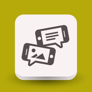 Ekibimizi mesaj veya smartphone kavramı simge sohbet