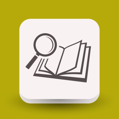 Ekibimizi kitap ve büyüteç cam kavramı simgesinin