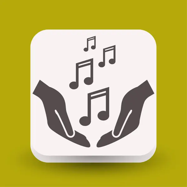 Pictografía del icono del concepto de nota musical — Vector de stock