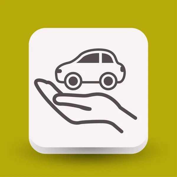 Pittogramma dell'auto in mano — Vettoriale Stock