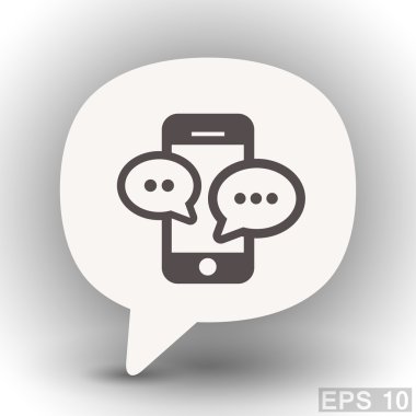 Ekibimizi mesaj veya smartphone kavramı simge sohbet