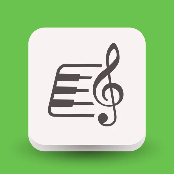 Pictograma da tecla de música e ícone do teclado — Vetor de Stock