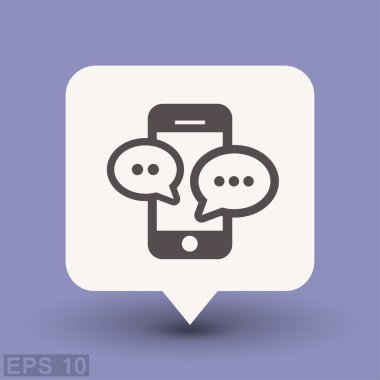 Ekibimizi mesaj veya smartphone kavramı simge sohbet