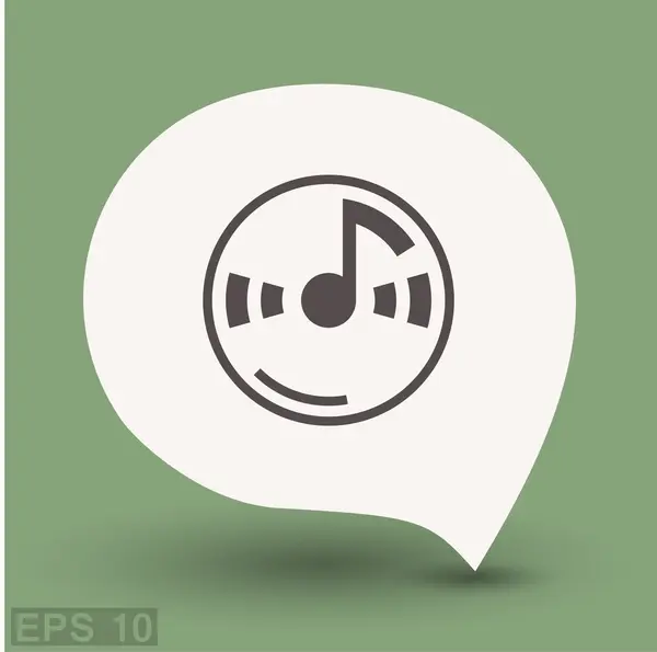 Pittogramma della nota musicale sull'icona del concetto di cd — Vettoriale Stock
