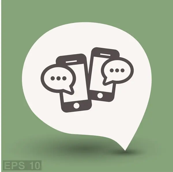 Pictograph van bericht of chat op smartphone concept pictogram — Stockvector