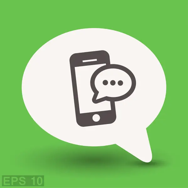 Pictograma de mensagem ou chat no ícone de conceito de smartphone — Vetor de Stock