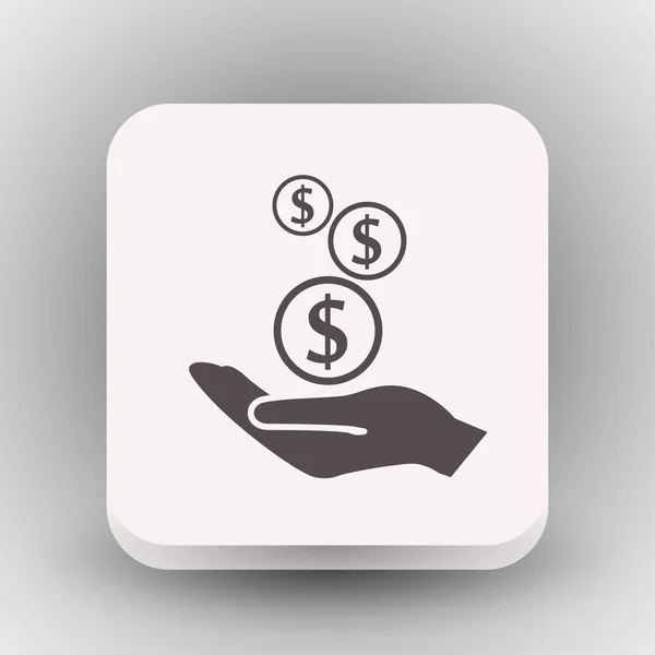 Pictograph of money in hand concept icon - Stok Vektor