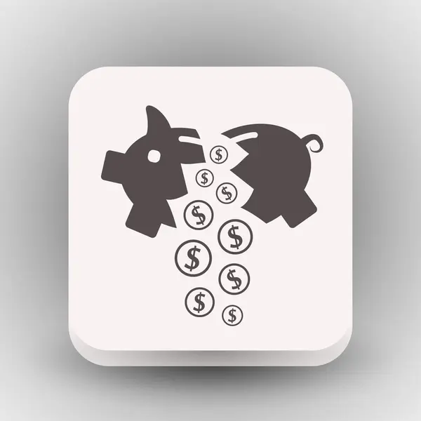 Pittogramma dell'icona concettuale di moneybox — Vettoriale Stock