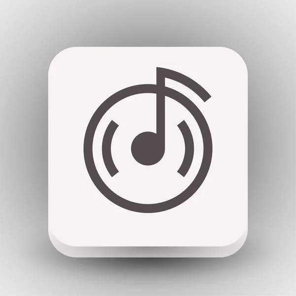 Pictografía de la nota musical en el icono del concepto de cd — Vector de stock