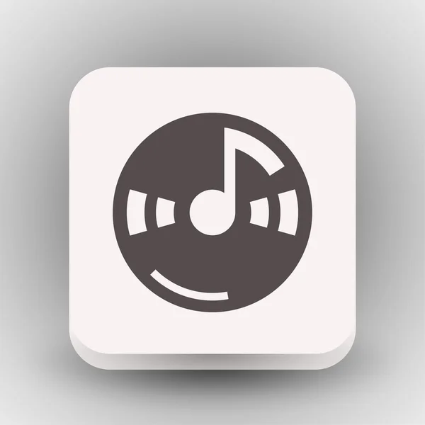 Pictograph van muziek nota betreffende de cd concept-pictogram — Stockvector