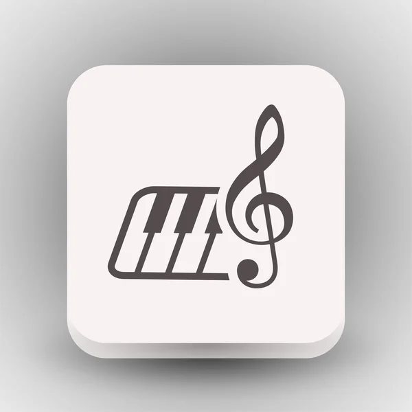 Pittogramma del tasto musicale e dell'icona della tastiera — Vettoriale Stock