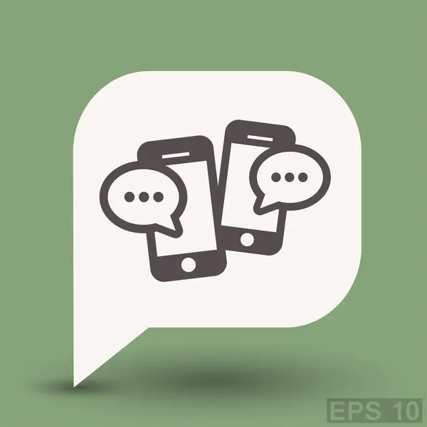 Pictografía de mensaje o chat en el icono del concepto de teléfono inteligente — Archivo Imágenes Vectoriales