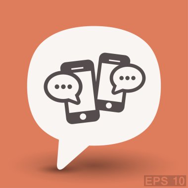 Ekibimizi mesaj veya smartphone kavramı simge sohbet