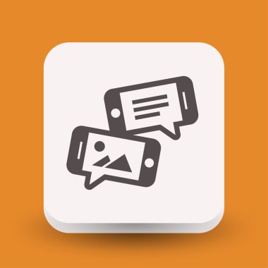 Ekibimizi mesaj veya smartphone kavramı simge sohbet