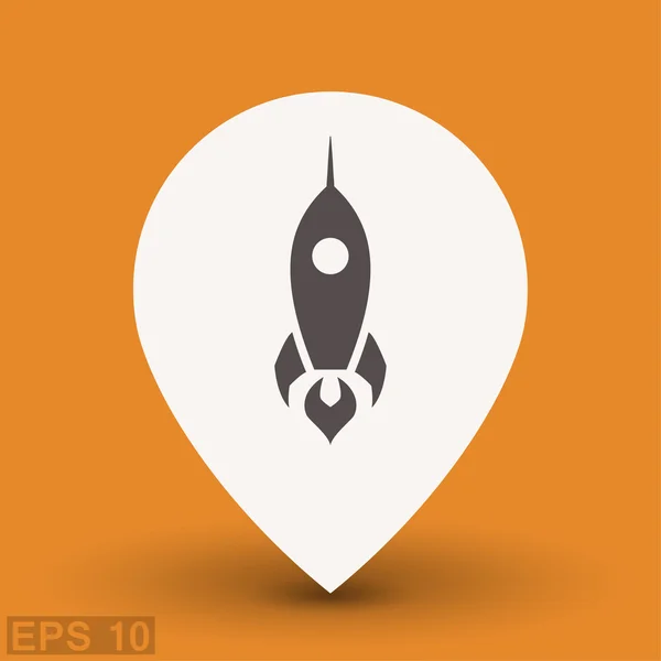 Ícone conceito Pictograph of Rocket —  Vetores de Stock
