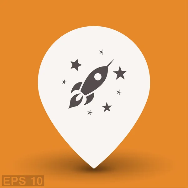 Pictografía del icono del concepto Rocket — Vector de stock