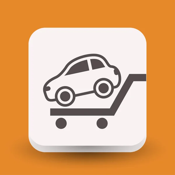 Pictograph of car in hand concept icon — Stock Vector